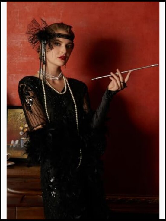 1920s Great Gatsby Flapper Headpiece Accessories Set main image 7